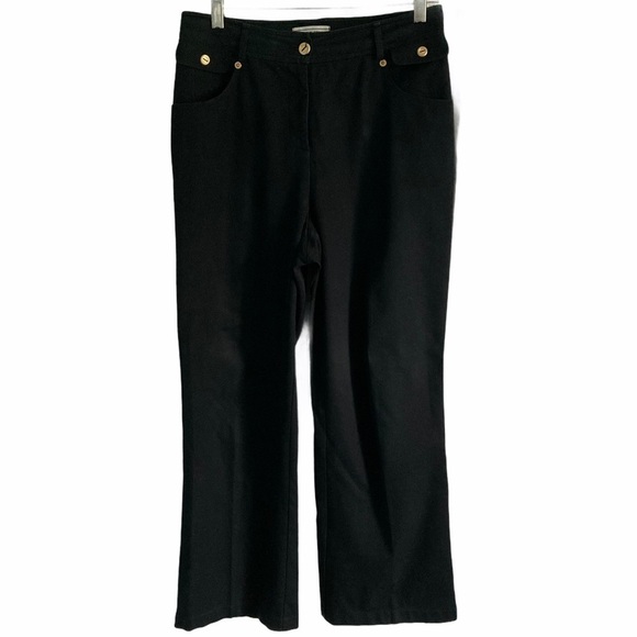 St. John Sport Black Slightly Flared Pants Sz 6 - Picture 2 of 15